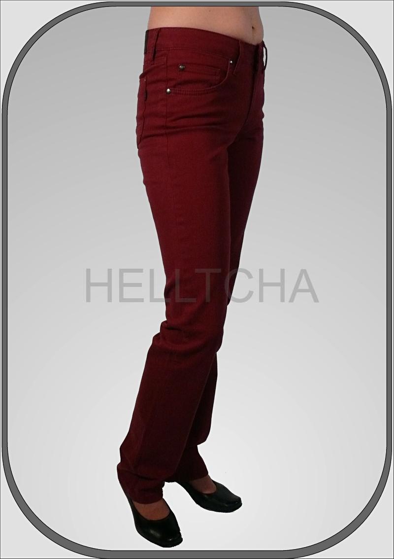 Dámské bordové prodloužené kalhoty 216 dl. 38"(96cm)