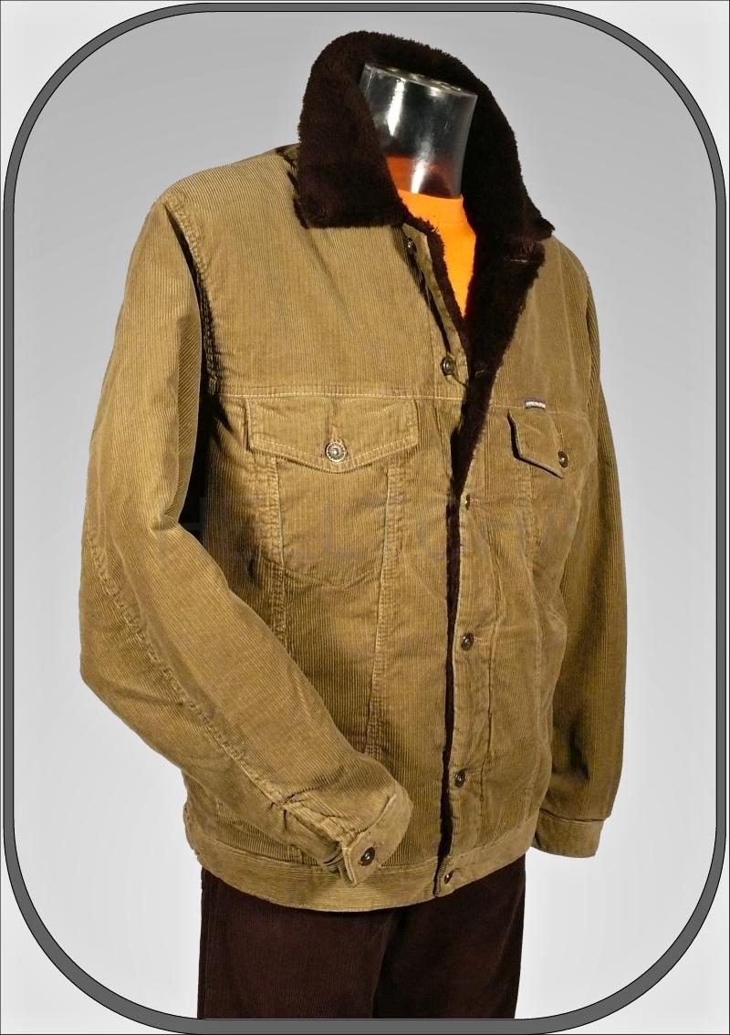 Pánská manšestrová bunda s kožíškem MAREK