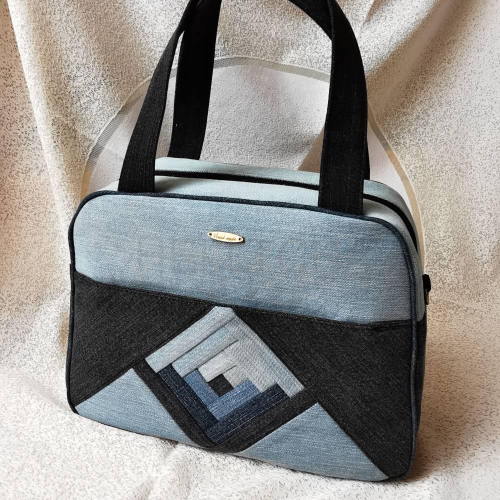 Džínová černo-modrá kabelka GRANÁT