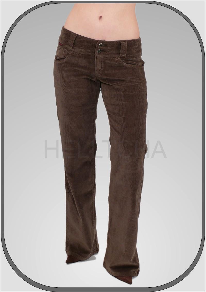 Dámské manšestrové khaki kalhoty 107