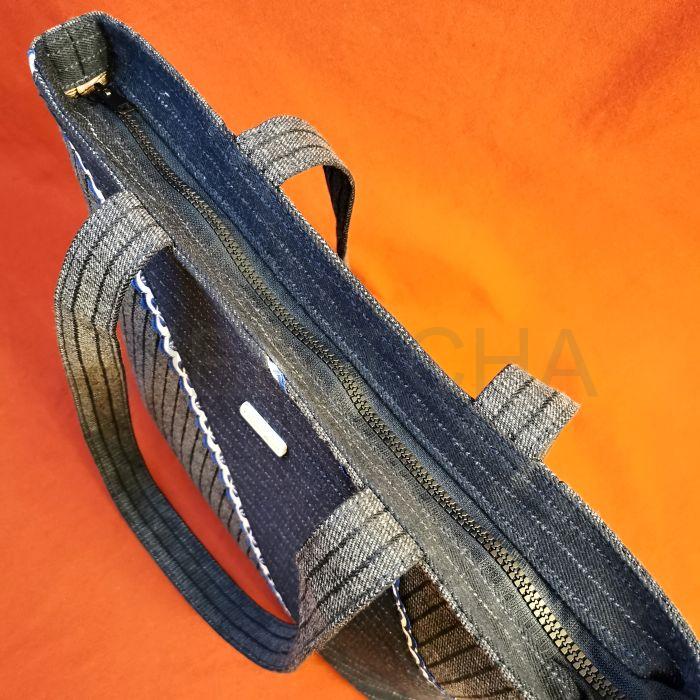 Riflová proužkovaná kabelka SMARAGD 1