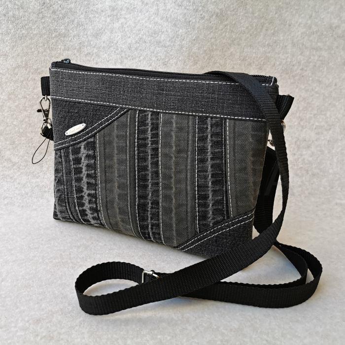 Riflová černá crossbody kabelka  AKVAMARÍN 12
