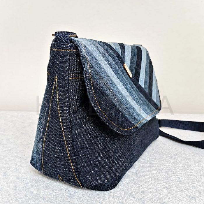 Jeansová crossbody kabelka s klopou SPINEL 1