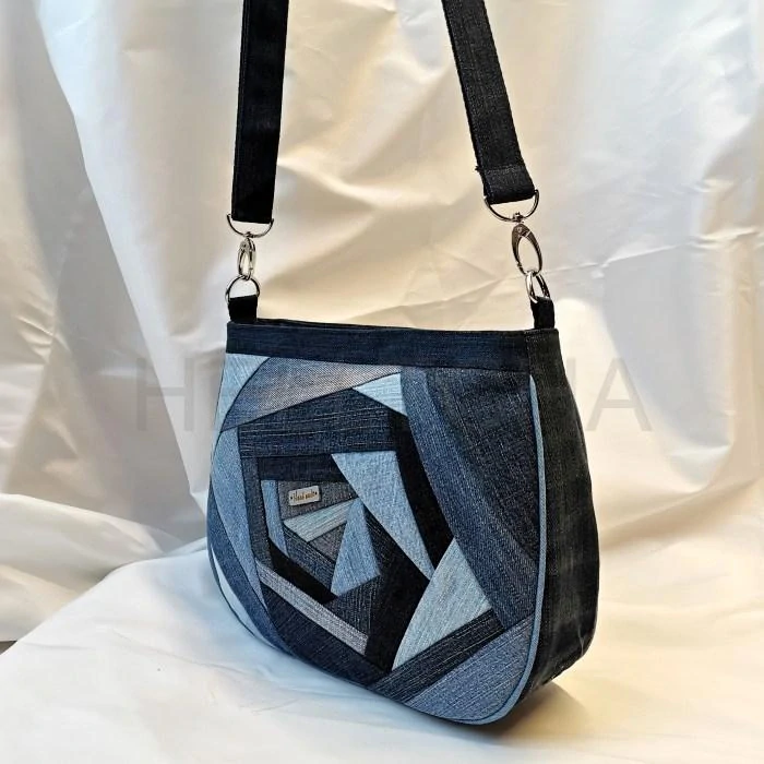 Ručně šitá riflová kabelka DIAMANT 7