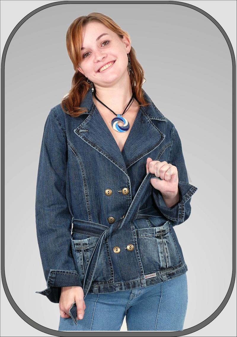 Dámské bělené jeansové sako 105
