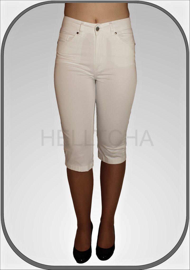 Dámské bílé capri kalhoty 307