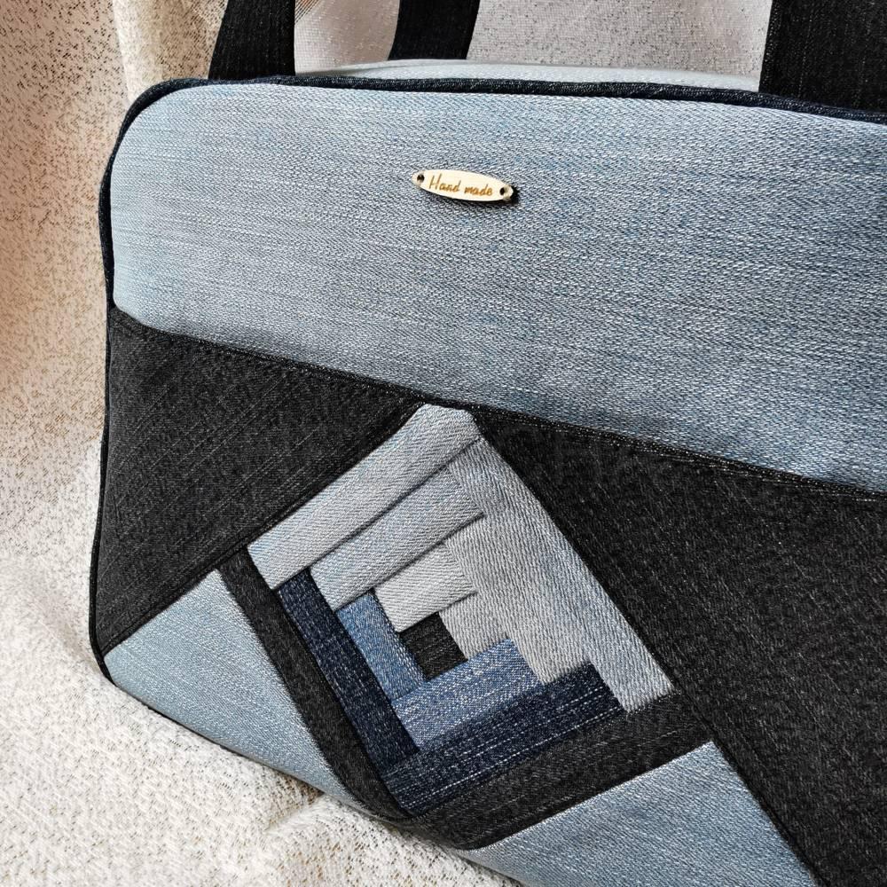 Džínová černo-modrá kabelka GRANÁT