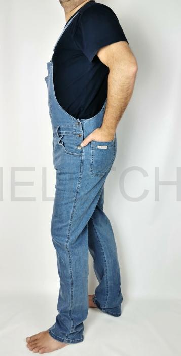 Světle modré džínové prodloužené lacláče LACL CV dl. 36" (91cm)