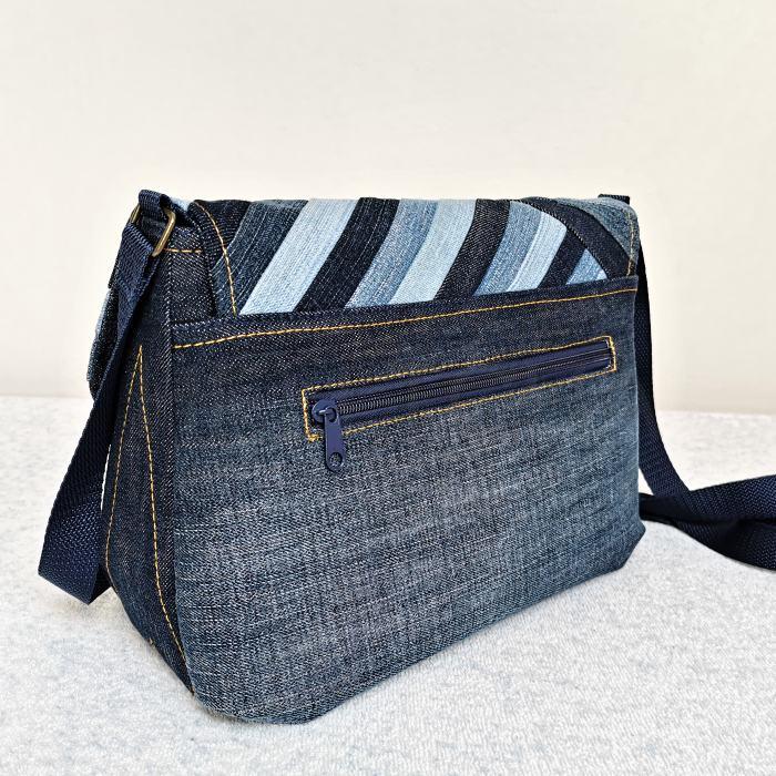 Jeansová crossbody kabelka s klopou SPINEL 1