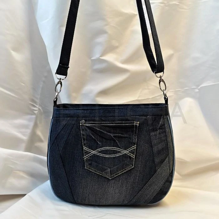 Ručně šitá riflová kabelka DIAMANT 7