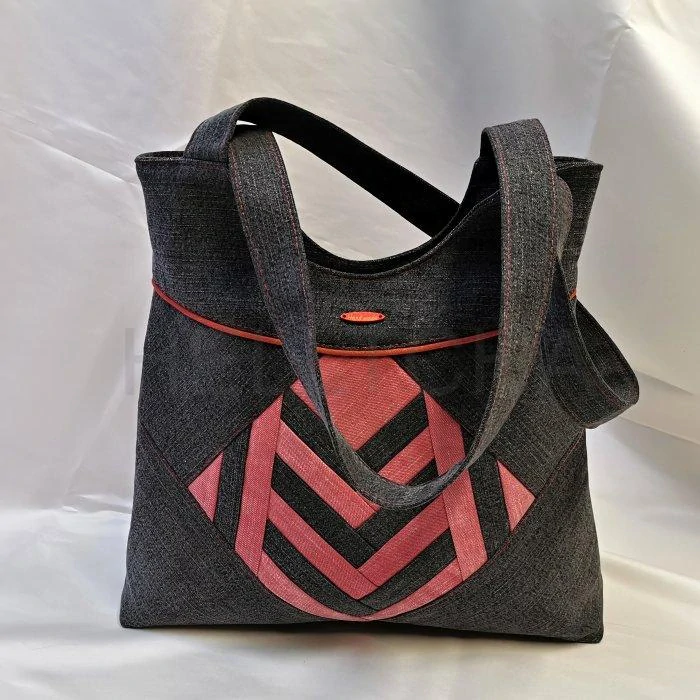 Černo-červená riflová kabelka ALEXANDRIT 4