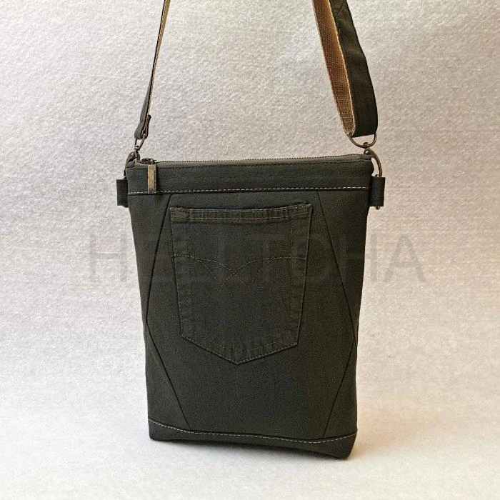 Jeansová zelená kabelka CROSSBODY 15