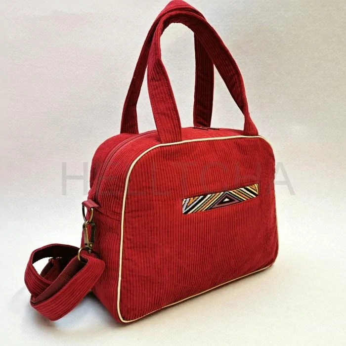 Bordová manšestrová kabelka GRANÁT 8