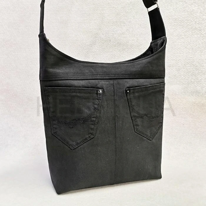 Džínová černošedá crossbody kabelka TYRKYS 3