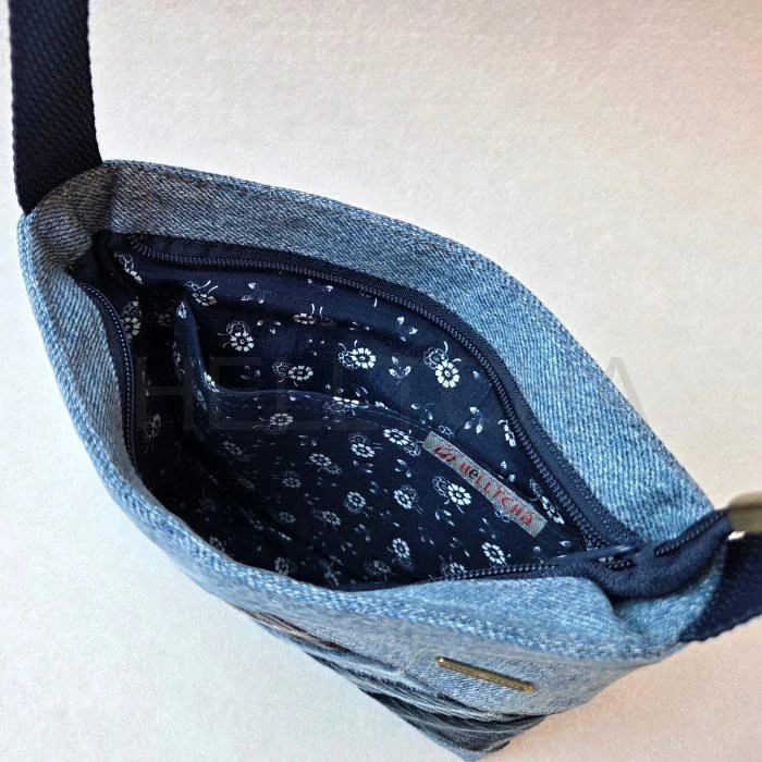 Modrá jeansová crossbody kabelka AKVAMARÍN 21