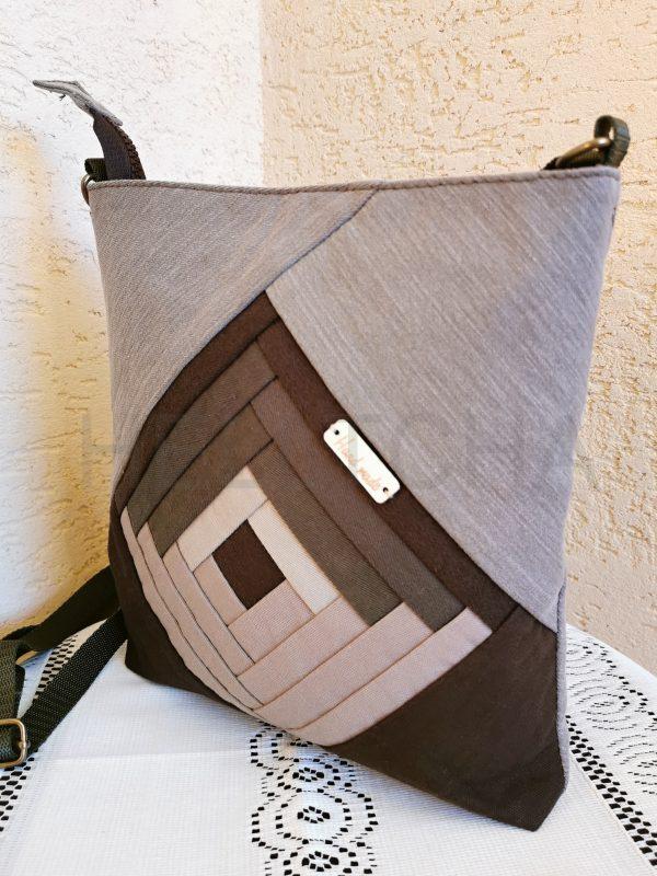 Béžová jeansová kabelka CROSSBODY4 patchwork
