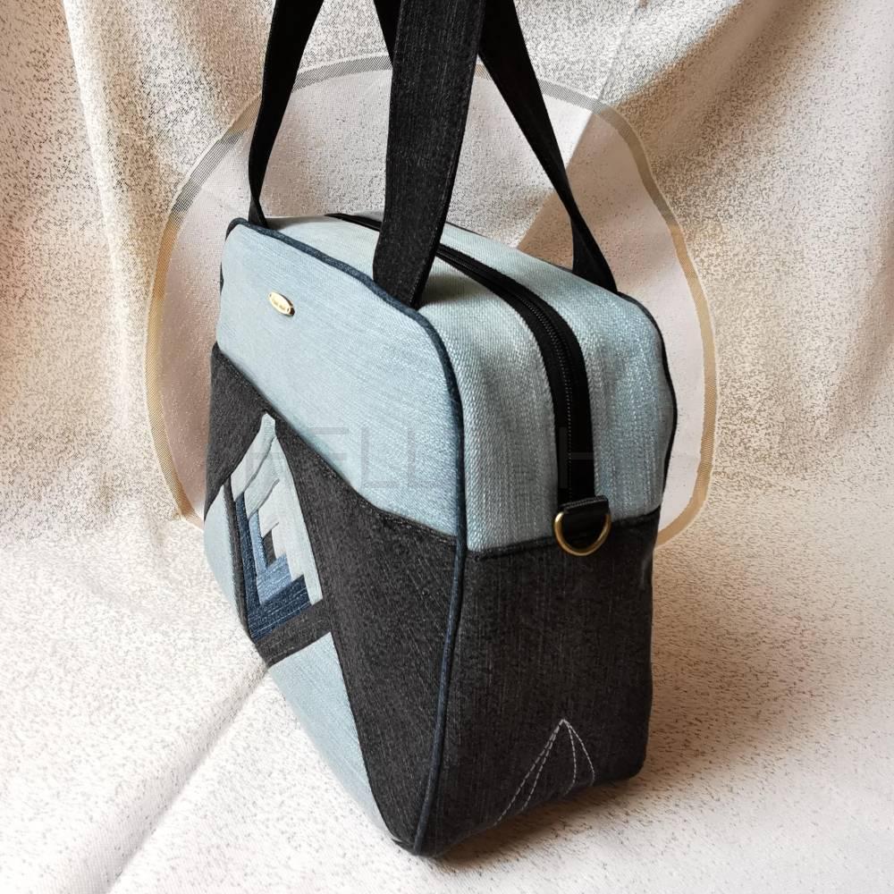 Džínová černo-modrá kabelka GRANÁT