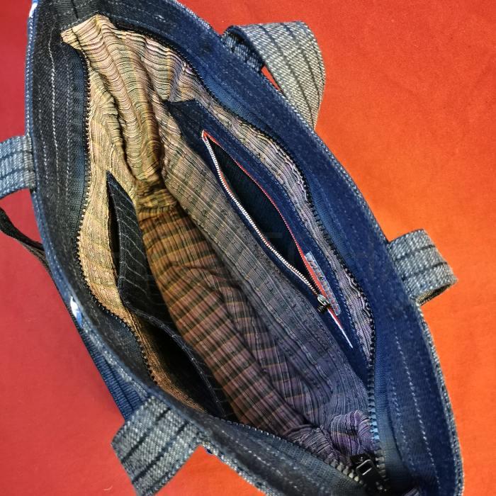 Riflová proužkovaná kabelka SMARAGD 1
