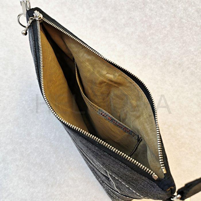 Riflová černá crossbody kabelka AKVAMARÍN 11