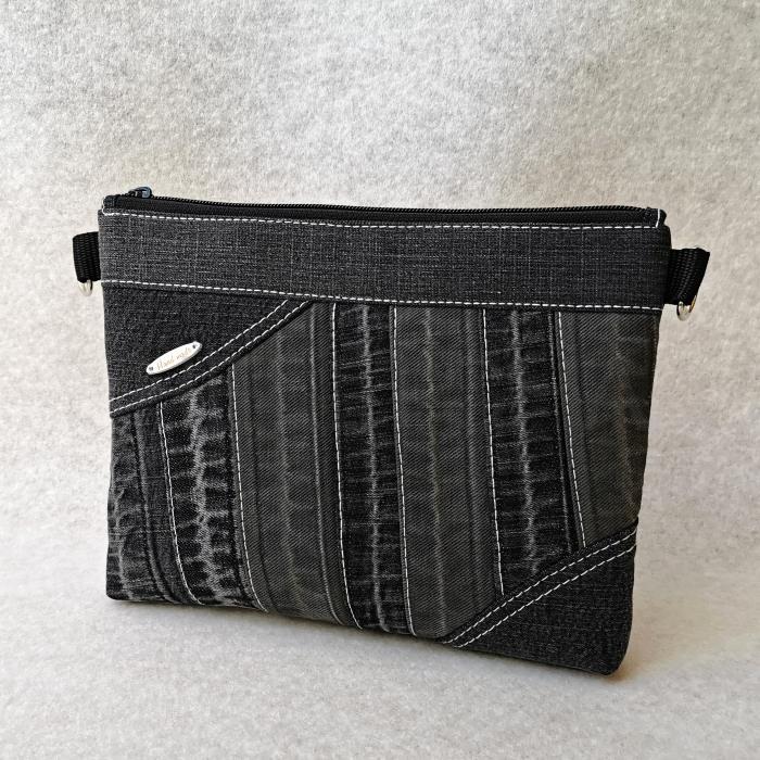 Riflová černá crossbody kabelka  AKVAMARÍN 12