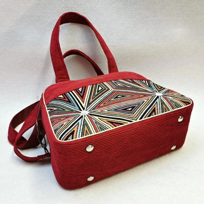 Bordová manšestrová kabelka GRANÁT 8