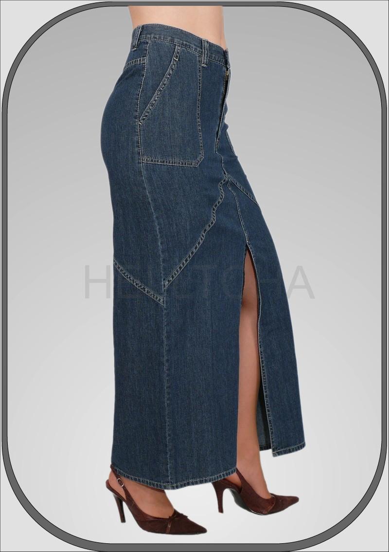 Dlouhá jeansová sukně 5130
