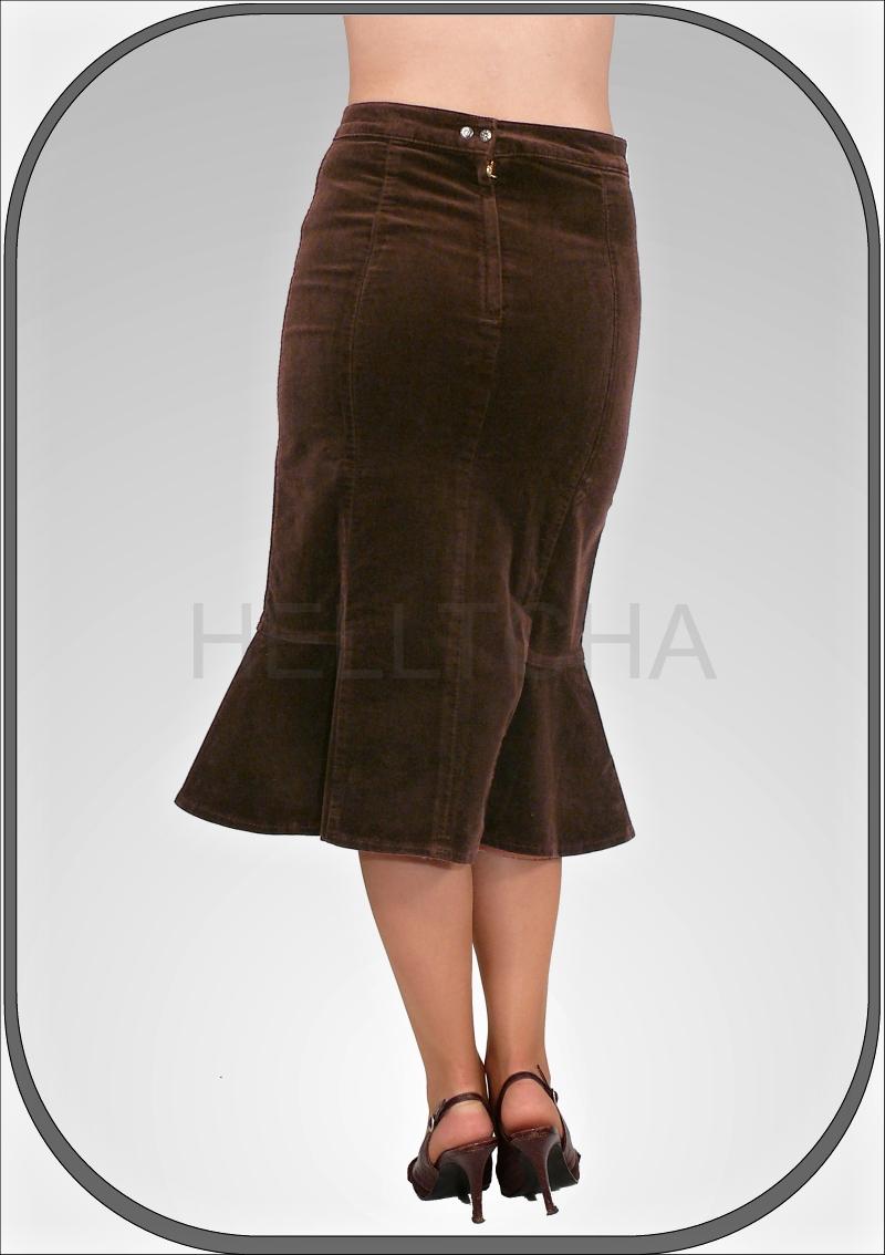 Dámská manšestrová hnědá sukně 5397