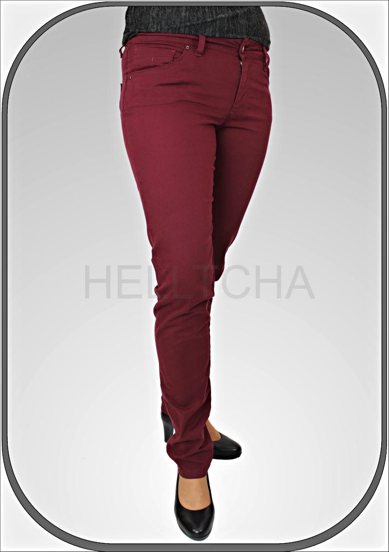 Dámské bordové kalhoty CLEO dl. 34" (86cm)