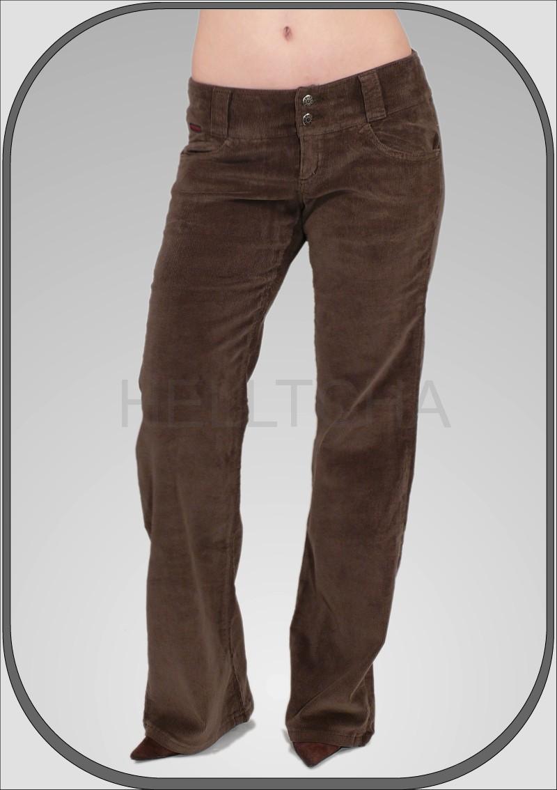 Dámské manšestrové khaki kalhoty 107