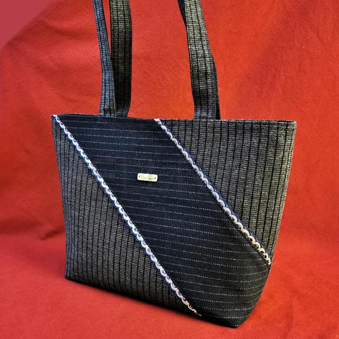 Riflová proužkovaná kabelka SMARAGD 1