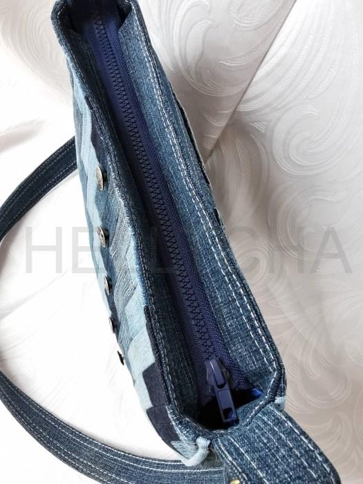 Ručně šitá riflová kabelka DIAMANT 1