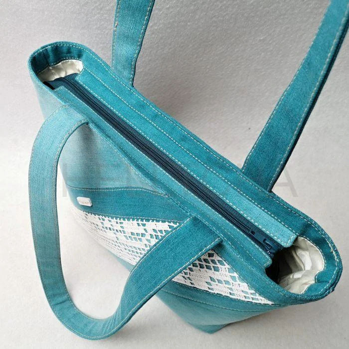 Tyrkysová ručně šitá kabelka SMARAGD 5