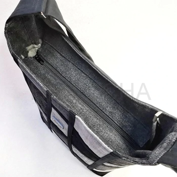 Džínová černošedá crossbody kabelka TYRKYS 3