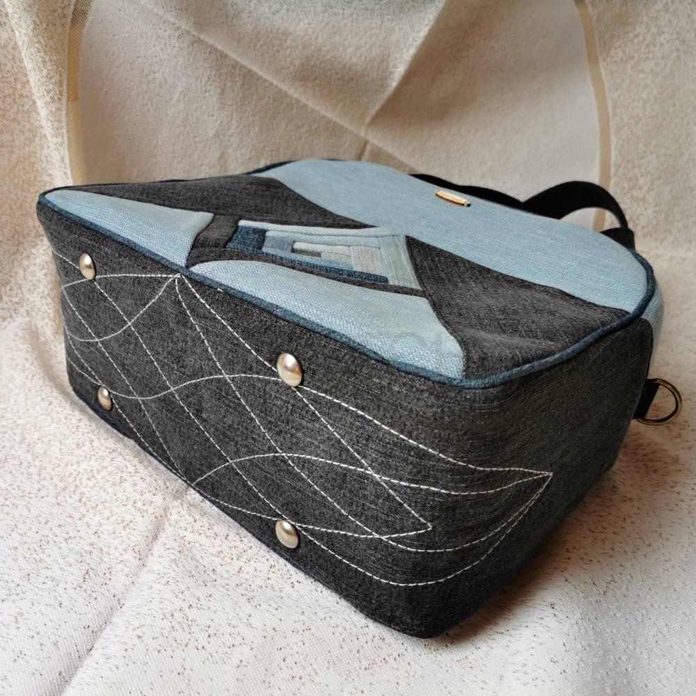 Džínová černo-modrá kabelka GRANÁT