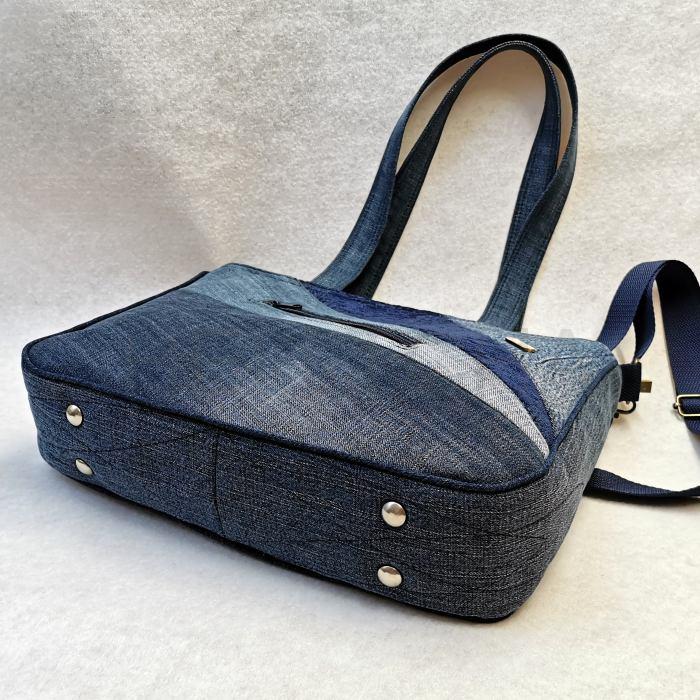 Džínová ručně šitá kabelka CITRÍN 1