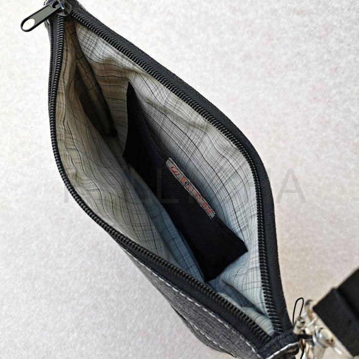 Riflová černá crossbody kabelka  AKVAMARÍN 12