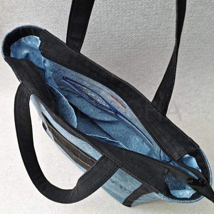 Ručně šitá riflová taška AZURIT 8