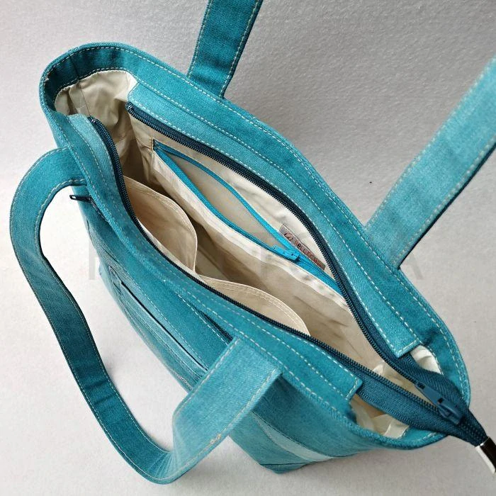 Tyrkysová ručně šitá kabelka SMARAGD 5