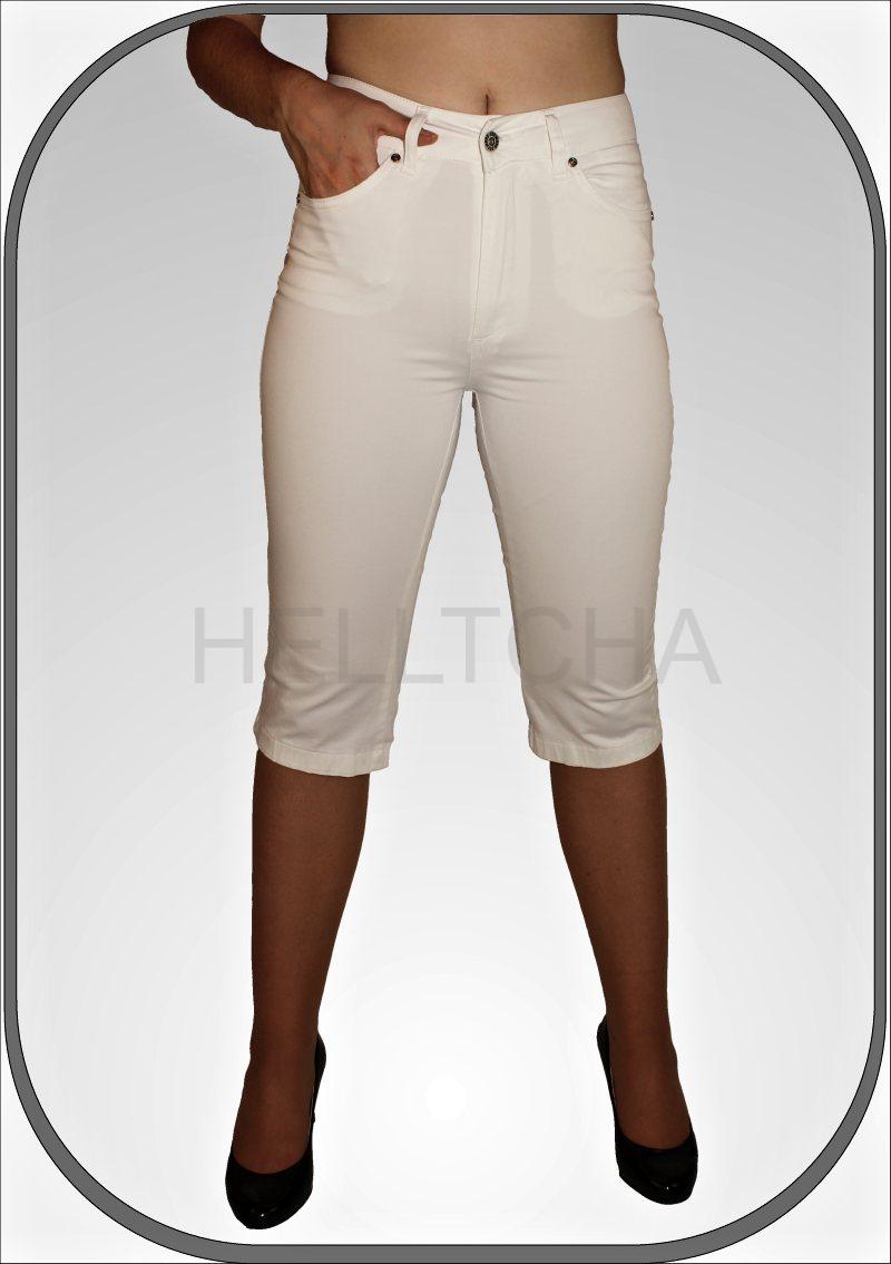 Dámské bílé capri kalhoty 307