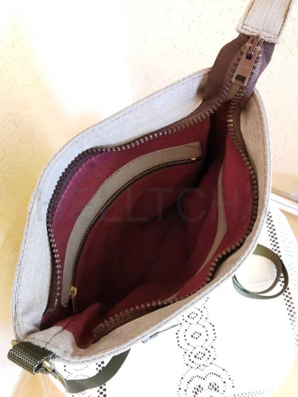 Béžová jeansová kabelka CROSSBODY4 patchwork