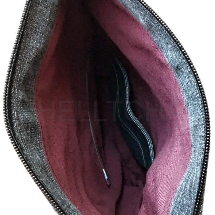 Ručně šitá černo-červená džínová kabelka ONYX 1