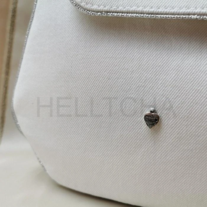 Bílá jeansová kabelka s klopou FLUORIT 2