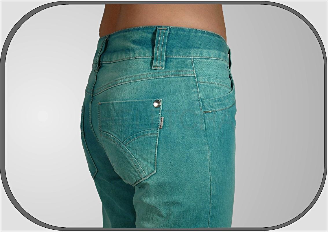 Tyrkysové jeansy 202/70 dl.38" (96cm)