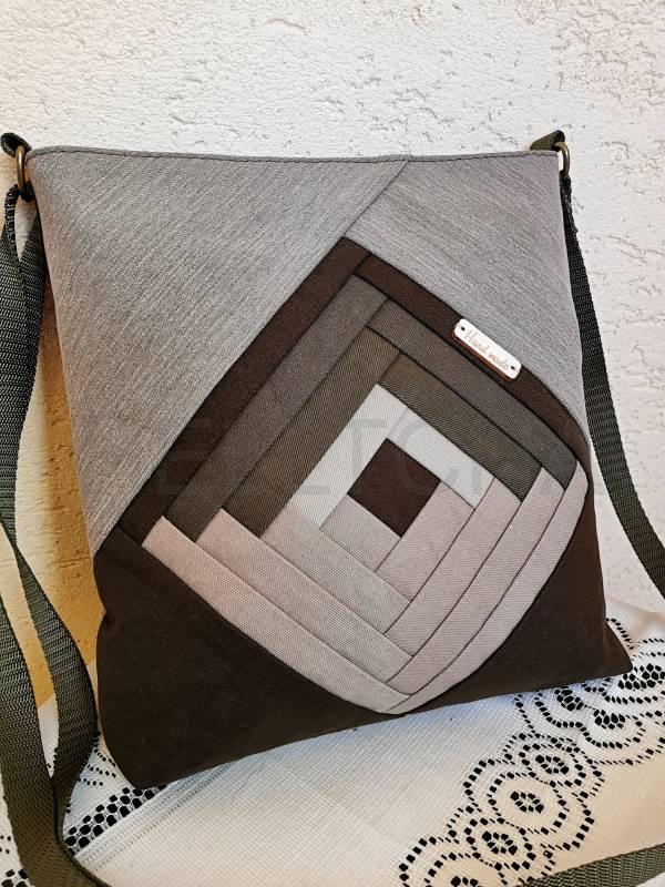 Béžová jeansová kabelka CROSSBODY4 patchwork
