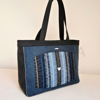 Ručně šitá jeansová taška OPÁL 4