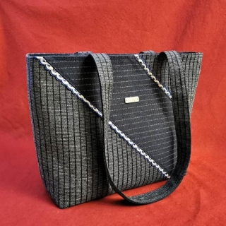 Riflová proužkovaná kabelka SMARAGD 1