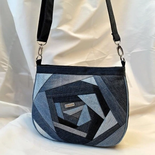 Ručně šitá riflová kabelka DIAMANT 7