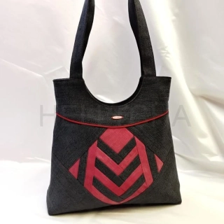 Černo-červená riflová kabelka ALEXANDRIT 4