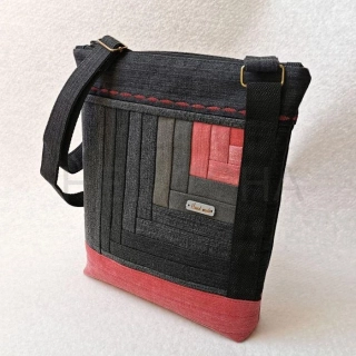 Jeansová patchwork kabelka LABRADORIT 13