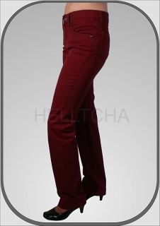 Dámské bordové prodloužené kalhoty 216 dl. 38"(96cm)